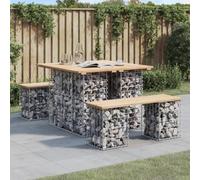 ShGaxin Panca da giardino design gabbioni in legno massello di pino 100x102x72cm, panca giardino esterno, panchina terrazza, mobili da esterno da giardino, mobili da terrazza 834368