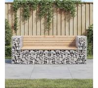 ShGaxin Panca giardino design gabbioni Legno massello pino 184x71x65,5 cm, panca giardino esterno, panchina terrazza, mobili da esterno giardino, mobili da terrazza 3196236
