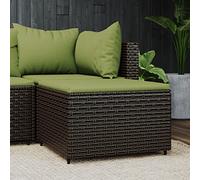 ShGaxin Poggiapiedi da giardino con cuscino rattan sintetico marrone, Sgabello Terrazza, Sgabello da giardino, Poggiapiedi Divano, Sgabelli Bassi, Sgabello Poggiapie319836