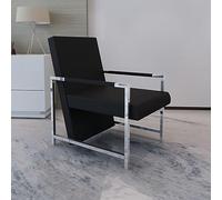 ShGaxin Poltrona, Poltrona, Poltrona, Poltrona, Poltrone per l'allattamento, Poltrone per anziani, Poltrone da cinema, Poltroncina da salotto, con gambe cromate e pelle artificiale nera