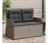 ShGaxin Poltrona reclinabile da giardino con cuscini rattan sintetico Grigio, Sedie Terrazza Esterna, Sedie Balcone, Sedie Giardino Esterno, Sedia Terrazza - 368957