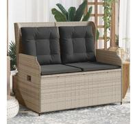ShGaxin Poltrona reclinabile da giardino con cuscini rattan sintetico Grigio, Sedie Terrazza Esterna, Sedie Balcone, Sedie Giardino Esterno, Sedia Terrazza - 368960