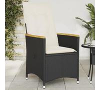 ShGaxin Poltrona reclinabile da giardino con cuscini rattan sintetico nero, Sedie Terrazza Esterna, Sedie Balcon, Sedie Giardino Esterno, Sedia Terrazza - 365643