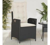 ShGaxin Poltrona reclinabile da giardino con cuscini rattan sintetico nero, Sedie Terrazza Esterna, Sedie Balcon, Sedie Giardino Esterno, Sedia Terrazza - 365256