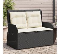 ShGaxin Poltrona reclinabile da giardino con cuscini rattan sintetico nero, Sedie Terrazza Esterna, Sedie Balcon, Sedie Giardino Esterno, Sedia Terrazza - 368955