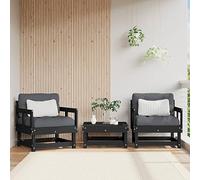 ShGaxin Poltrone da giardino 2 Unità Legno massello pino nero, Sedie Terrazza Esterna, Sedie Esterne, Mobili da Giardino Esterno - 825391