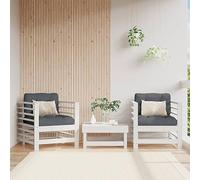 ShGaxin Poltrone da giardino con cuscini 2 pz Legno massello pino bianco, Sedie Terrazza Esterna, Sedie Esterne, Mobili da Giardino Esterno, Set Giardino, Set Giardino Esterno - 825675
