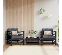ShGaxin Poltrone da giardino con cuscini 2 pz Legno massello pino nero, Sedie Terrazza Esterna, Sedie Esterne, Mobili da Giardino Esterno, Set Giardino, Set Giardino Esterno - 825678