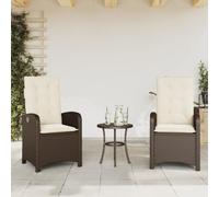 ShGaxin Poltrone reclinabili giardino con cuscini marrone 2 pz rattan PE, Sedie Terrazza Esterna, Sedie Balcon, Sedie Giardino Esterno, Sedia Terrazza - 365170