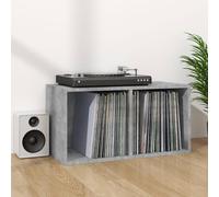 ShGaxin Scatola per dischi in vinile, scatola in vinile, disco in vinile organizzatore, valigia dischi in vinile, supporto dischi in vinile, truciolato grigio cemento 71 x 34 x 36 cm