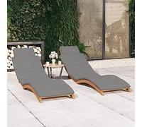 ShGaxin Sdraio con Cuscini 2 Unità Legno massello di Teak, Sdraio Giardino Esterno, Sdraio Piscina, Sun Lounger, Sdraio Da Giardino, Letto Giardino Esterno, Lettino Spiaggia 3143634