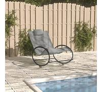 ShGaxin Sdraio con cuscino, Sedie Spiaggia, Sdraio Giardino, Amache E Sdraie, Sedie Da Giardino, Sdraio Piscina, Acciaio e textilene Grigio