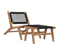 ShGaxin Sdraio con poggiapiedi, Sdraio da giardino, Sdraio esterno, Amaca e Sdraio Spiaggia, Amaca Terrazza, Sedie in Terrazza, Legno massello di Teak e Corda