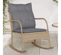 ShGaxin Sedia a dondolo da giardino con cuscini in rattan sintetico beige, sedie da terrazza per esterni, sedie da balcone, sedie da giardino all'aperto, sedia da terrazza - 369021