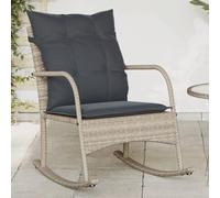 ShGaxin Sedia a dondolo da giardino con cuscini in rattan sintetico grigio chiaro, sedie da terrazza all'aperto, sedie da balcone, sedie da giardino esterno, sedia da terrazza - 369023