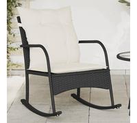 ShGaxin Sedia a dondolo da giardino con cuscini in rattan sintetico nero, sedie da terrazza, sedie da balcone, sedie da giardino all'aperto, sedia da terrazza, 369018