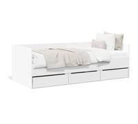 ShGaxin Sedia a sdraio con cassetti Legno di ingegneria Bianco 90x190 cm, Sdraio Giardino Esterno, Sdraio Piscina, Sun Lounger, Sdraio Da Giardino, Letto Giardino Esterno, Lettino Spiaggia - 3280825
