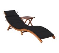 ShGaxin Sedia a sdraio da giardino con Tavolo e cuscino Legno massello di acacia, Sdraio da giardino esterno, Sdraio da piscina, Sun Lounger, Sdraio da giardino, Letto da giardino esterno, Lettino da