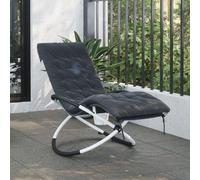 ShGaxin Sedia a sdraio geometrica con cuscino Acciaio Nero e Grigio, Sdraio Giardino Esterno, Lettino Piscina, Sun Lounger, Sdraio Da Giardino, Sdraio Da Spiaggia - 3213545