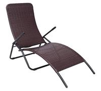 ShGaxin Sedia a sdraio pieghevole marrone polyrattan, Sdraio Giardino Esterno, Lettino Piscina, Sun Lounger, Sdraio Da Giardino, Letto Giardino Esterno, Lettino Spiaggia