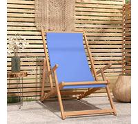 ShGaxin Sedia da spiaggia pieghevole, poltrona reclinabile, sedia esterna, sedie da giardino, sedie da esterno, sedie da esterno, sedie da terrazza, in legno massello di teak blu