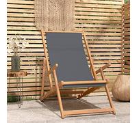 ShGaxin Sedia da spiaggia pieghevole, poltrona reclinabile, sedia esterna, sedie da giardino, sedie da giardino, sedie da terrazza, sedie da esterno, in legno massello di teak grigio