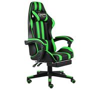 ShGaxin Sedia per videogiochi con poggiapiedi nero e verde similpelle,Poltrona da massaggio,Poltrona Relax,Poltrona reclinabile Massaggio