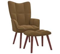 ShGaxin Sedia relax con poggiapiedi, poltrona relax, poltrone per salotti, poltrone camera da letto, poltrone da salotto moderne, poltrone pedicure, velluto marrone