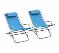 ShGaxin Sedie a dondolo 2 Unità Acciaio Blu, Sedie Terrazza Esterna, Sedie Balcone, Muebele Set Sedie Giardino Esterno, Sedia Terrazza, Mobili Da Giardino