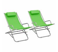 ShGaxin Sedie a dondolo 2 unità, sedia a dondolo, sedie a dondolo per terrazza, sedie da giardino, acciaio verde