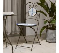 ShGaxin Sedie Bistro Pieghevoli 2 pz Ceramica Blu e Bianco, Sedia Da Giardino Sedie Terrazza Esterna, Sedie Terrazza - 4003404