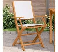 ShGaxin Sedie da giardino 2 pz Legno Massiccio Acacia e Tessuto Crema Bianco, Sedia Da Giardino, Sedie Terrazza Esterna, Sedie Terrazza - 367669