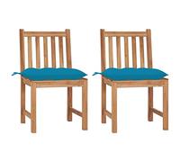 ShGaxin Sedie da giardino 2 unità, Sedie Terrazza Esterna, Sedia Spiaggia Giardino, Sedie da Esterno Giardino, Sedie Balcon, Muebele Set - Legno massello di Teak con Cuscini