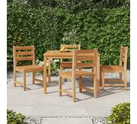 ShGaxin Sedie da giardino 4 Unità, Sedie Terrazza, Sedie Terrazza Esterna, Sedie Esterne, Poltrone da Spiaggia, Legno massello di Teak