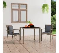 ShGaxin Sedie da giardino con cuscini 2 unità, Sedie Terrazza, Sedie Terrazza Esterna, Sedie Esterne, Sedia Spiaggia, Poltrone Esterno, Rattan sintetico Grigio