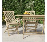 ShGaxin Sedie da giardino pieghevoli, 2 unità, sedie da giardino all'aperto, sedia da spiaggia, sedie da terrazza, sedia da giardino, mobili da giardino, in legno massello di teak, 56 x 61 x 89 cm