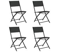 ShGaxin Sedie da giardino Pieghevoli 4 Unità, Sedie Giardino Esterno, Sedia Spiaggia, Sedie Terrazza Esterna, Sedia Terrazza, Garden Chair, Mobili Da Giardino, Acciaio e textilene Nero