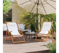 ShGaxin Sedie da Spiaggia Pieghevoli 2 Pezzi Tessuto Colore Crema, Sedia Da Giardino, Sedie Terrazza Esterna, Sedie Terrazza - 3214484