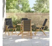 ShGaxin Sedie pieghevoli da bistrot con cuscini, 4 pezzi, in bambù, grigio scuro, sedie da giardino, sedie da terrazza, sedie da terrazza - 3208929