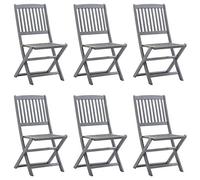 ShGaxin Sedie pieghevoli da esterno 6 pz Legno di acacia Solido,Sedie da giardino,Sedia da giardino,Sedia da giardino all'aperto in plastica