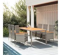 ShGaxin Set da pranzo da giardino e cuscini 7 pz Grigio rattan,Set da pranzo,Sala da pranzo all'aperto,Sala da pranzo da giardino