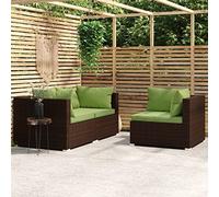 ShGaxin Set di mobili da giardino 3 pezzi e cuscini, mobili da giardino e terrazza, divano da giardino, set di mobili da giardino, set divano da giardino, mobili da giardino, mobili da giardino, patio