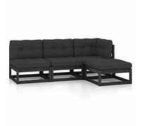 ShGaxin Set di mobili da giardino 4 pezzi e cuscini, mobili da terrazza e giardino, divano e poltrone da giardino, set mobili da giardino, legno di pino massello