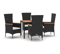 ShGaxin Set di mobili da giardino 5 pezzi con cuscini in rattan sintetico nero, set giardino esterno, mobili da giardino all'aperto, set terrazza, terrazza esterna Chill out, Garden Furniture 3157529