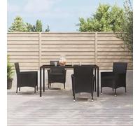 ShGaxin Set di mobili da giardino 5 pezzi con cuscini in rattan sintetico nero, set giardino esterno, mobili da giardino all'aperto, set terrazza, terrazza esterna Chill out, Garden Furniture 3187326