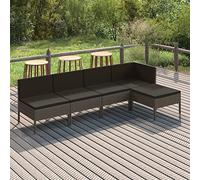 ShGaxin Set di mobili da giardino 5 pezzi, mobili da giardino e terrazza, set da giardino e giardino, set da giardino, mobili da giardino e cuscini in rattan sintetico grigio