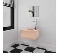 ShGaxin Set di mobili e lavabo 3 pezzi beige, mobili da bagno, lavandini con mobili, set di mobili da bagno, lavabo da bagno