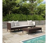 ShGaxin Set mobili da giardino 6 pezzi e cuscini, set esterno giardino, mobili terrazza all'aperto, set mobili giardino esterno, divano giardino terrazza, rattan sintetico marrone