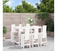 ShGaxin Set Tavolo e sgabelli Alti giardino 7 pezzi Legno Pino Bianco, Tavolo e Sedie Terrazza, Set Tavolo e Sedie Giardino, Mobili Terrazza - 3157782