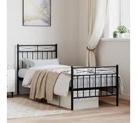 ShGaxin Struttura del letto con testiera e pediera in metallo nero 80 x 200 cm, base del letto, struttura letto, telaio del letto, letto della gioventù, letto della camera, rete SPU:373700